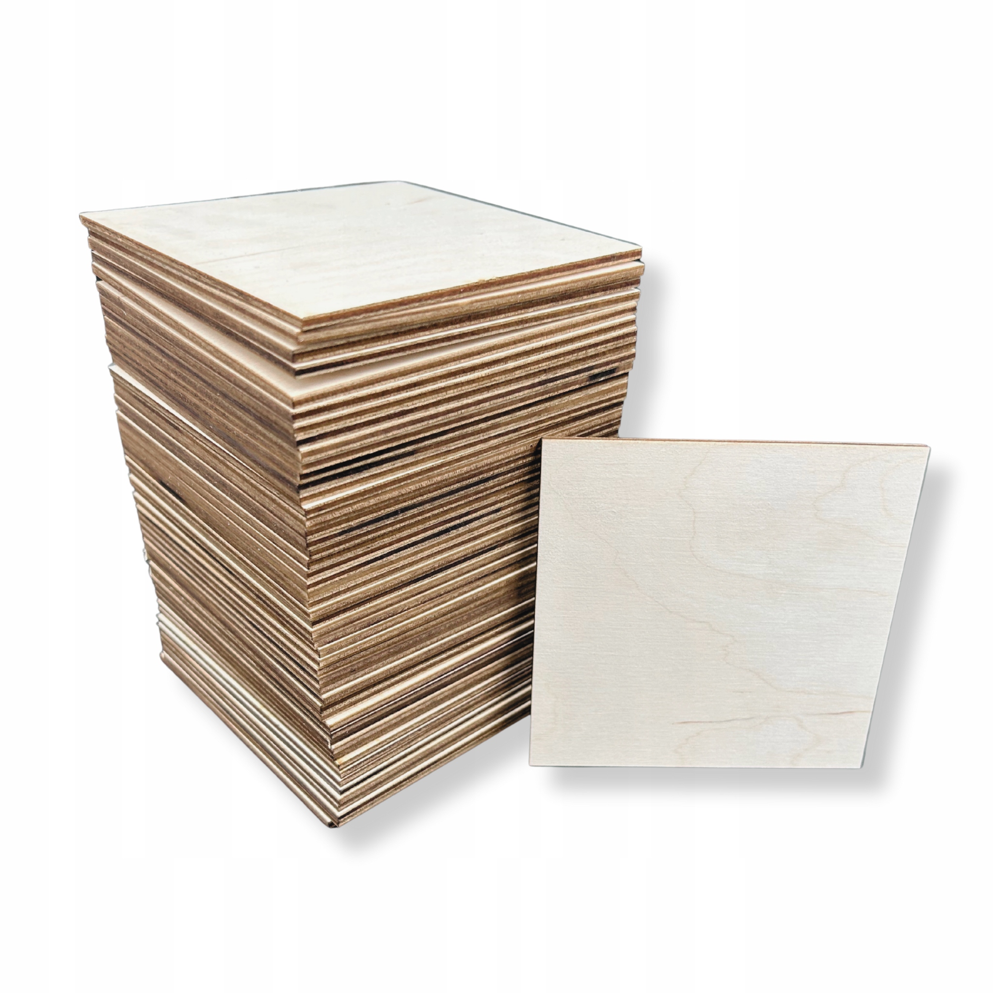 Dřevěné čtverce, překližka 12 x 12 cm, 50 ks základů pro rukodělné aktivity