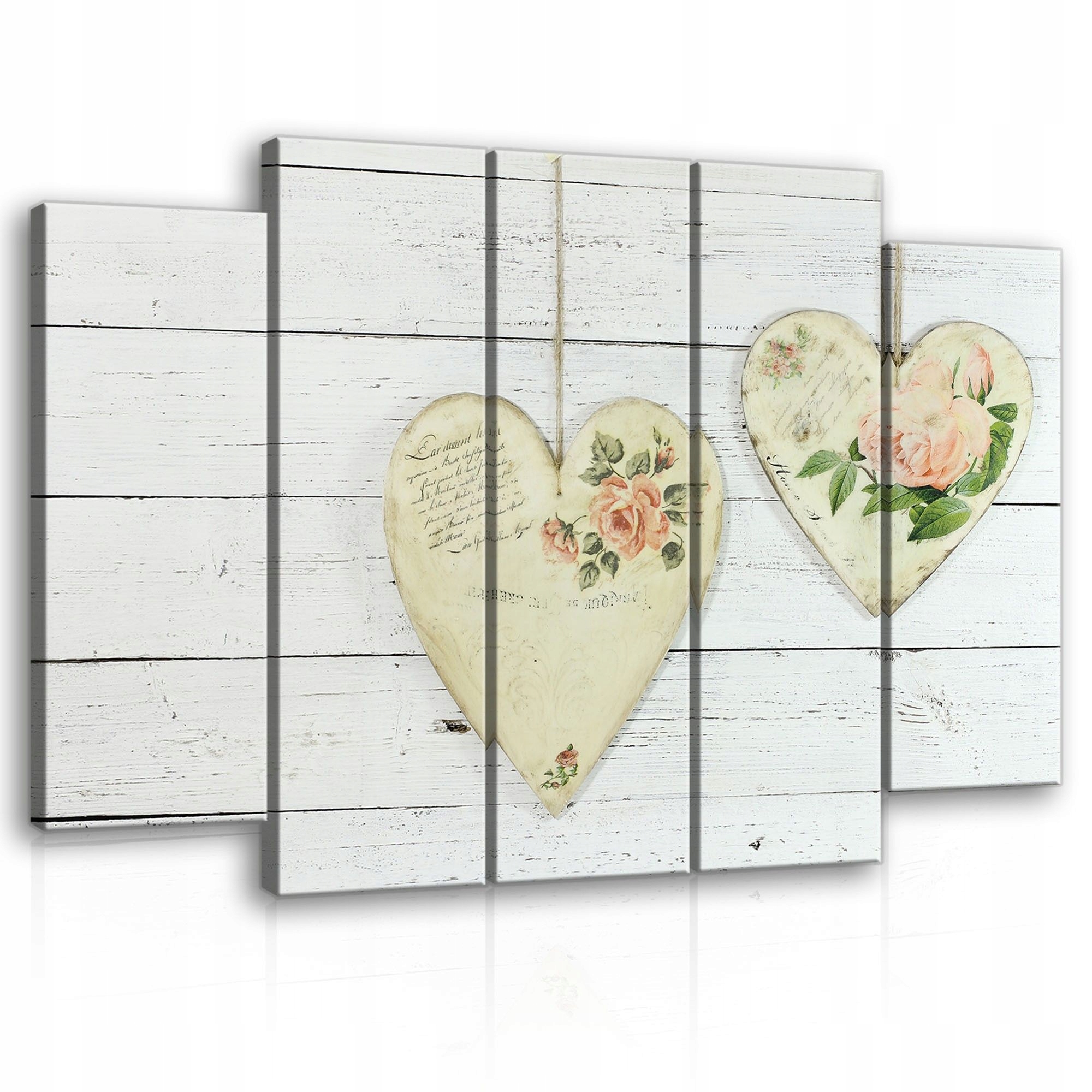 Obraz 150x100 modulárny triptych srdce ruže shabby chic vintage dekorácie