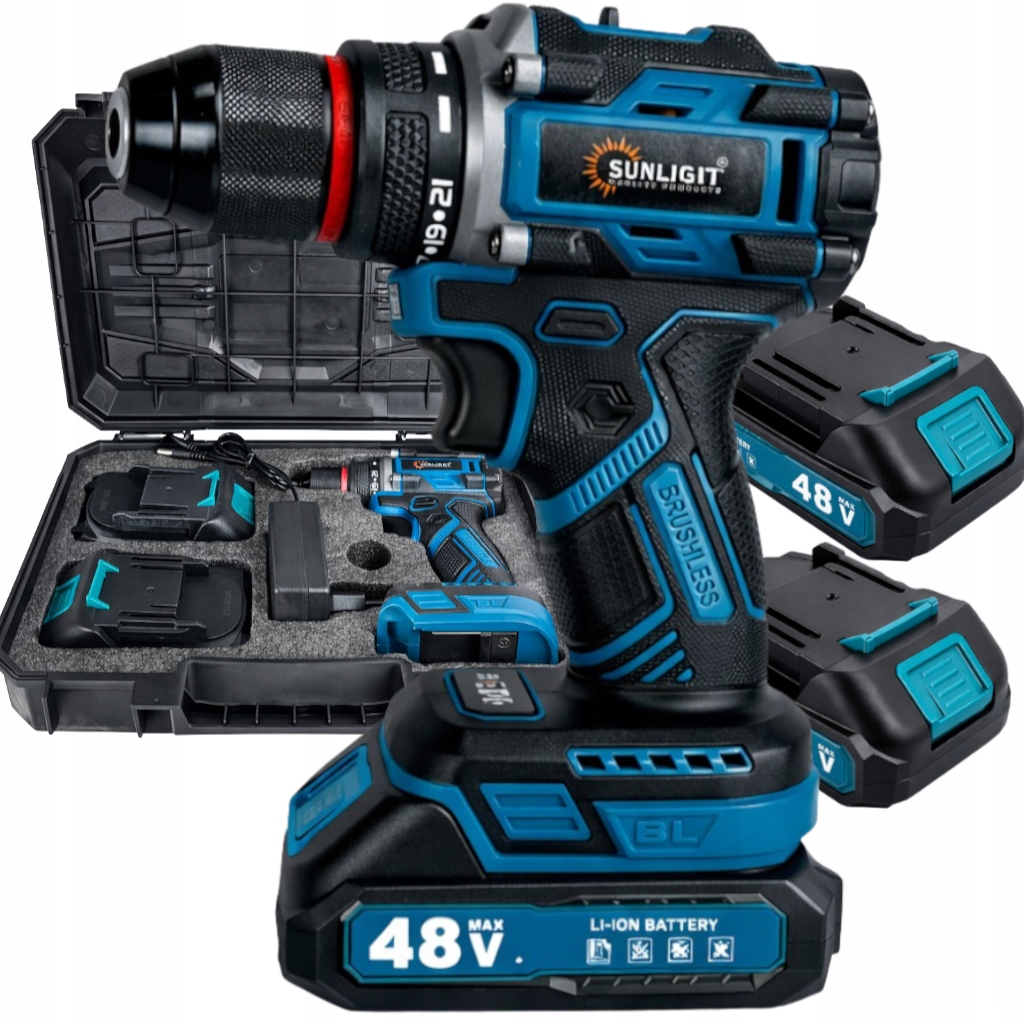 Wiertarko Wkrętarka Akumulatorowa Udarowa Bezszczotkowa Pro 2x Akumulator