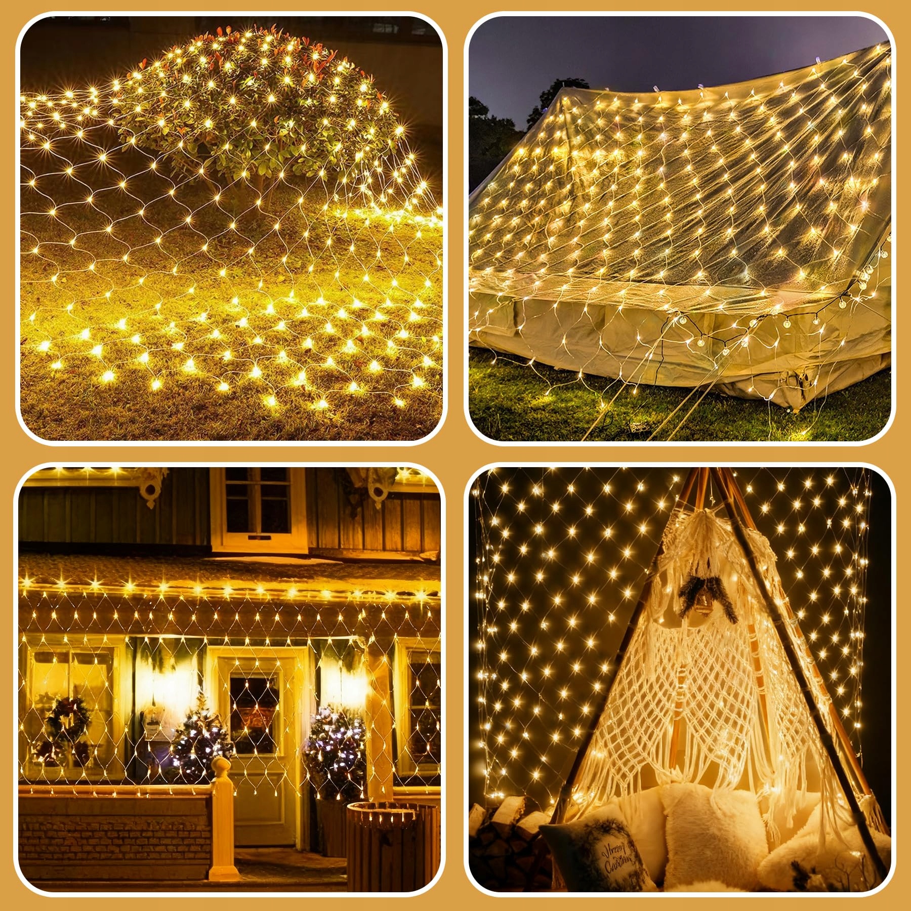 DANKELED 2x3M LED Świąteczne Światła Ciepłe Wodoodporne — miniatura 7