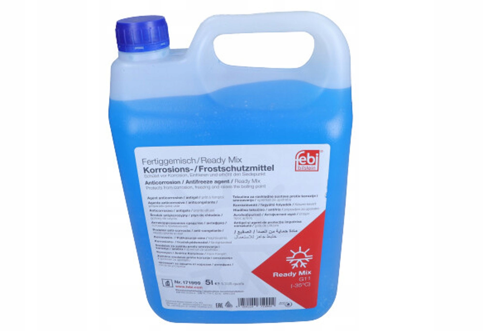 171999/FEB Płyn Do Chłodnic 5L Niebieski Jakość G11 Ready-mix G11 -35°C 0
