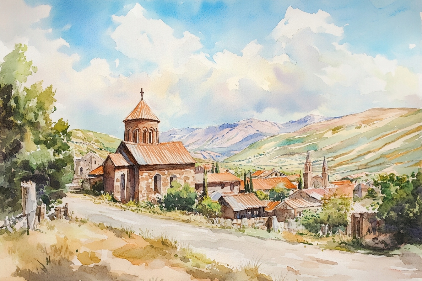 Obraz Na Plátně Canvas Malebná Vesnice Klášter Hory Léto 120 x 80