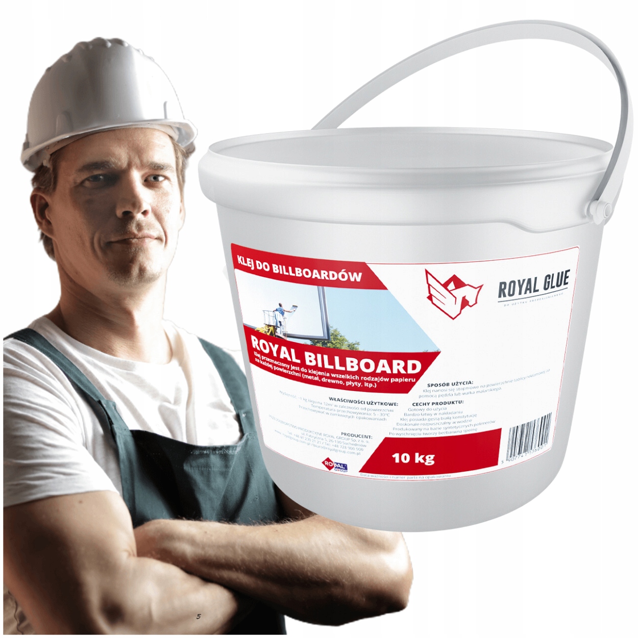 Mocny klej zewnętrzny Klej do Bilbordów i Plaktów 10 kg Royal Glue