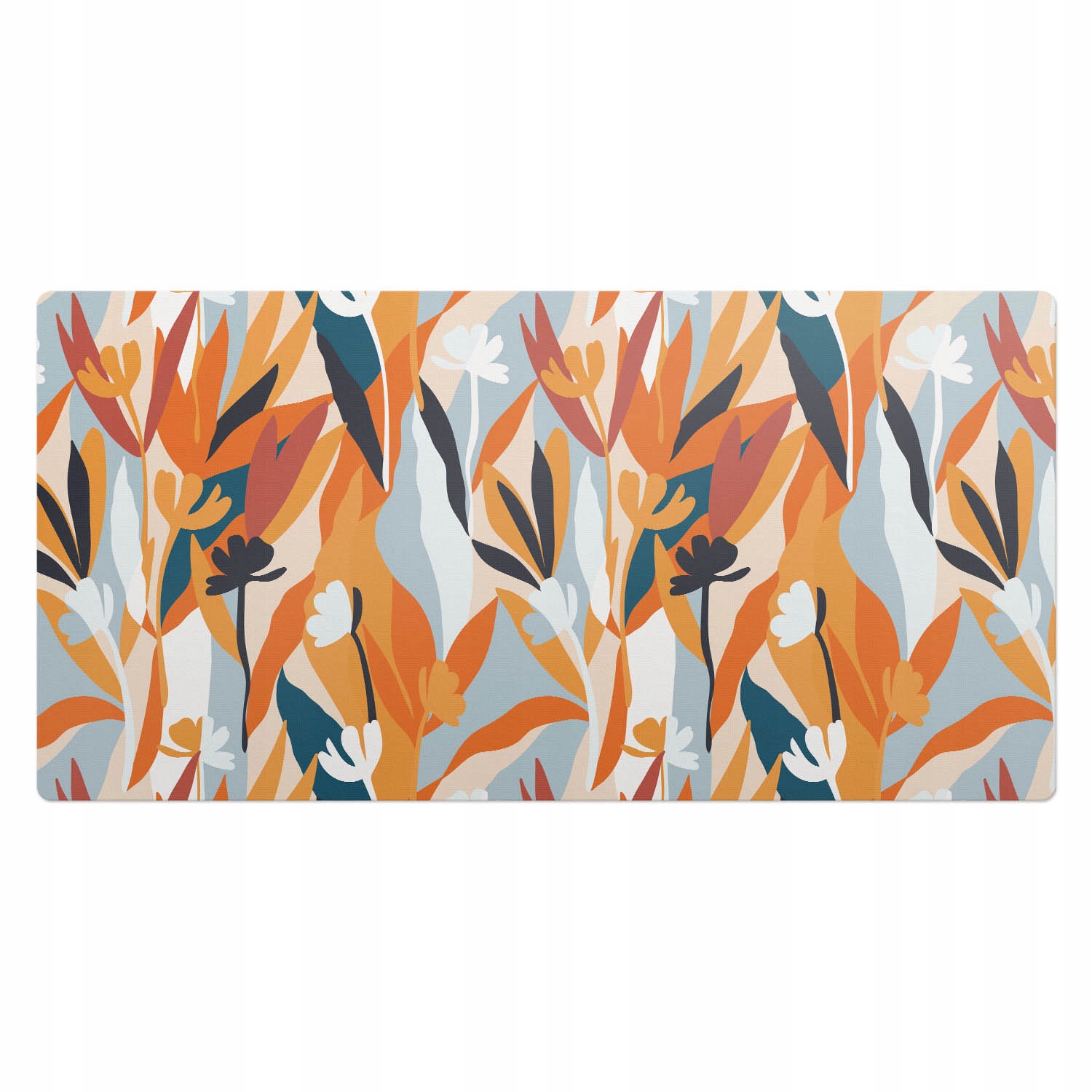 Ochranná podložka na psací stůl s grafikou Abstraktní kompozice listů 100 x 50 cm