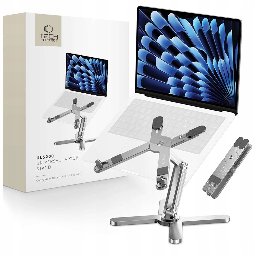 Podstavec a stojanový držák Tech-Protect ULS200 pro notebooky do 16" stříbrný