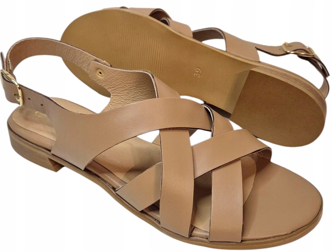 Mariáž&amp;flisella 3192 Světle hnědá Sandály Klasická kůže vel. 36