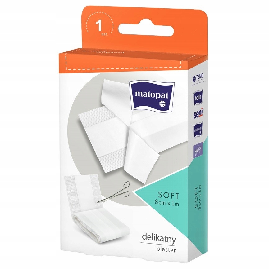 

Soft plaster z opatrunkiem włókninowy 8cmx1m 1szt.