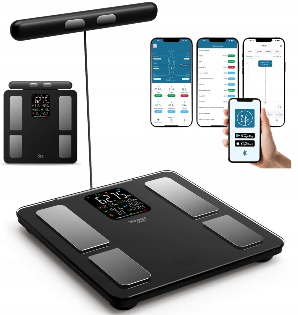 Bluetooth Analytická Koupelnová Váha Inteligentní Apple Health Google Fit