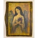 Andělský obraz na dřevě decoupage ruční práce