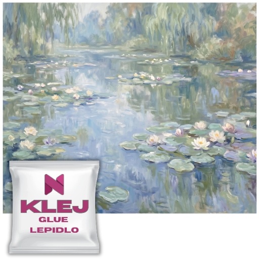 Stylová fototapeta do ložnice Lilie na vodě s mincemi Umělecká 197x296