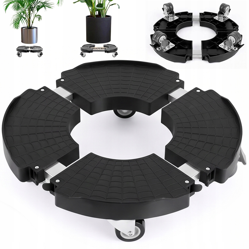 Podstavec pod květináč na kolečkách 18-35 cm s brzdami, rychlá montáž do 150 kg