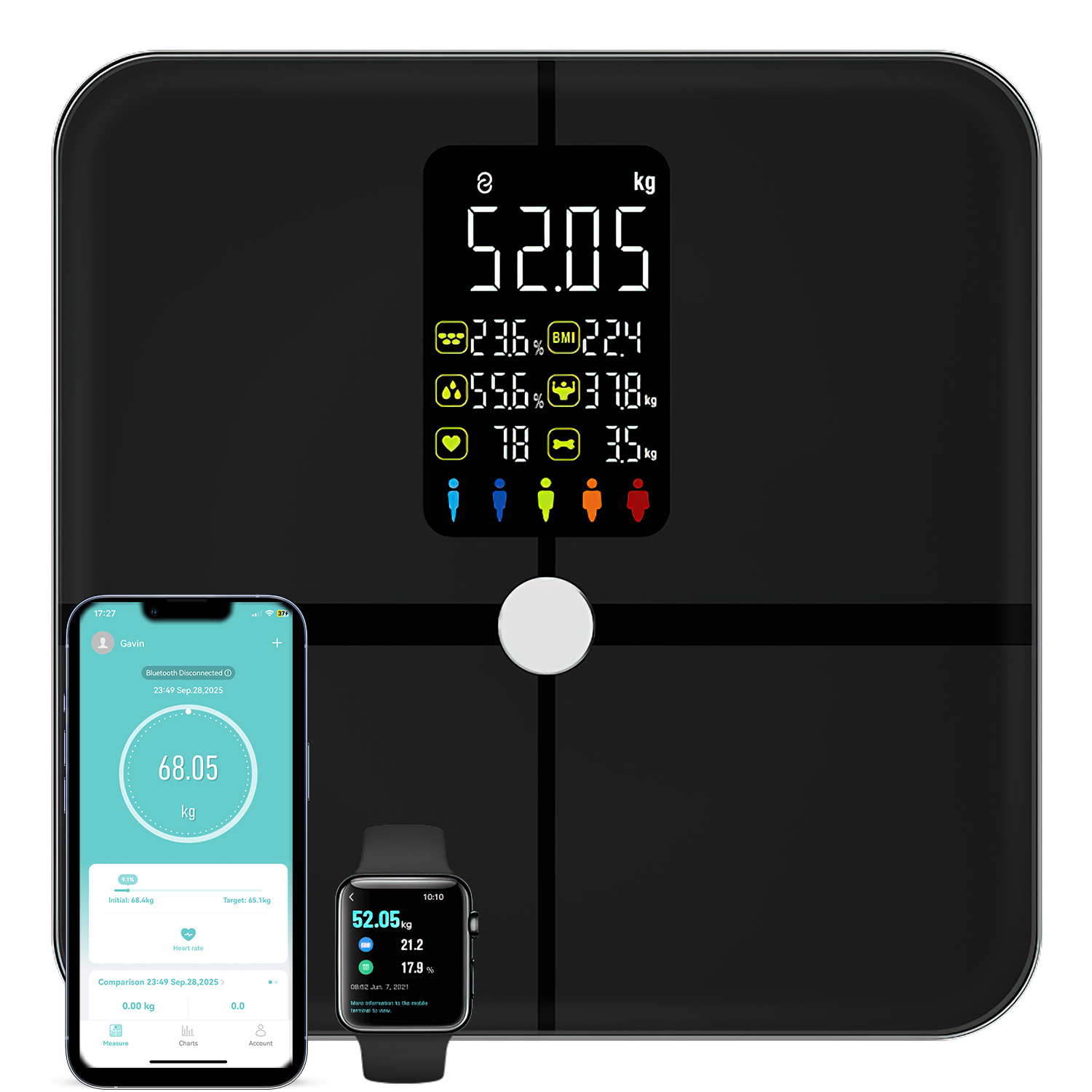 Waga Łazienkowa Analityczna Elektroniczna Pomiar Tłuszczu Bmi Szklana Ultra