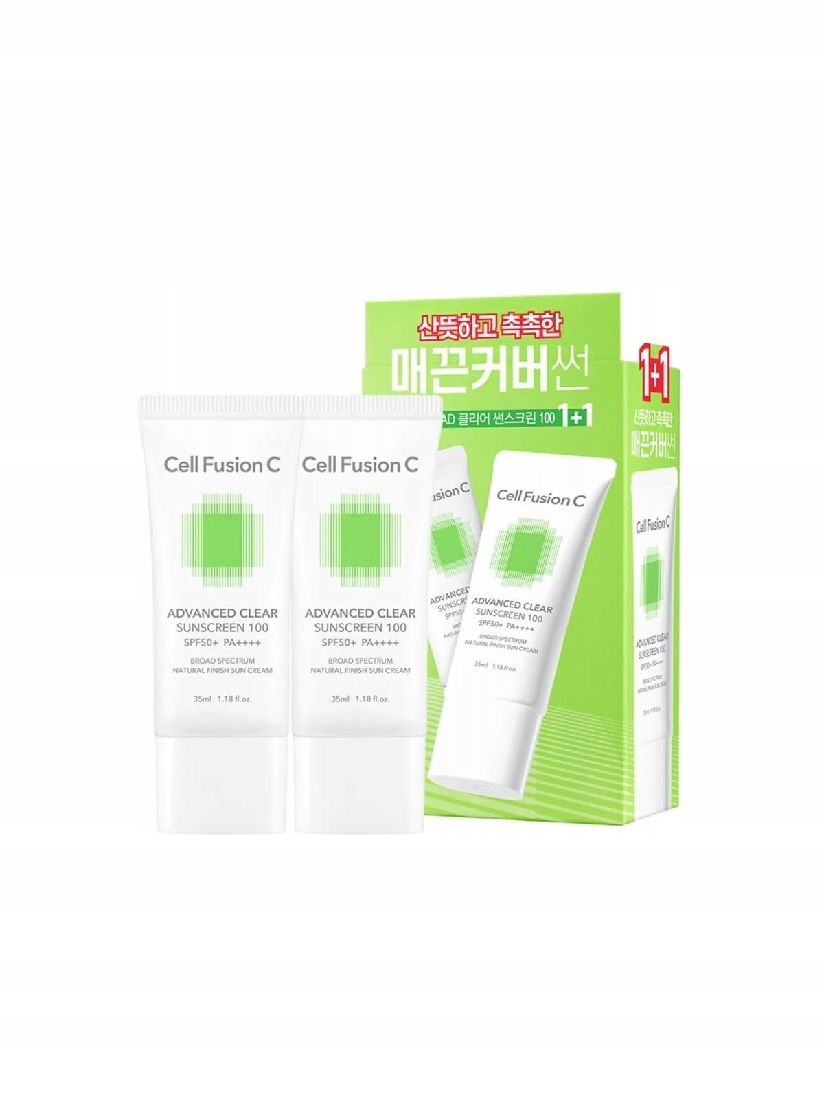 Cell Fussion Advanced Clear Sunscreen SPF50-SKORA Problematyczna 2 x 35 ml