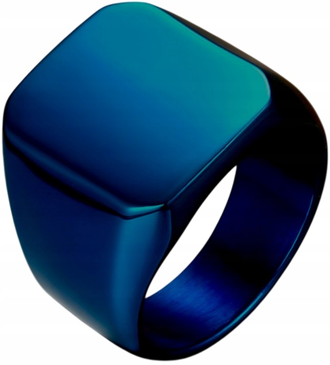 Modrý Signet Luxusní Elegantní Minimalismus Obdélníkový Ocel Ušlechtilá