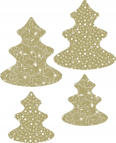 Papierowe dekoracje, Choinki 2 wzory, 40 sztuk
