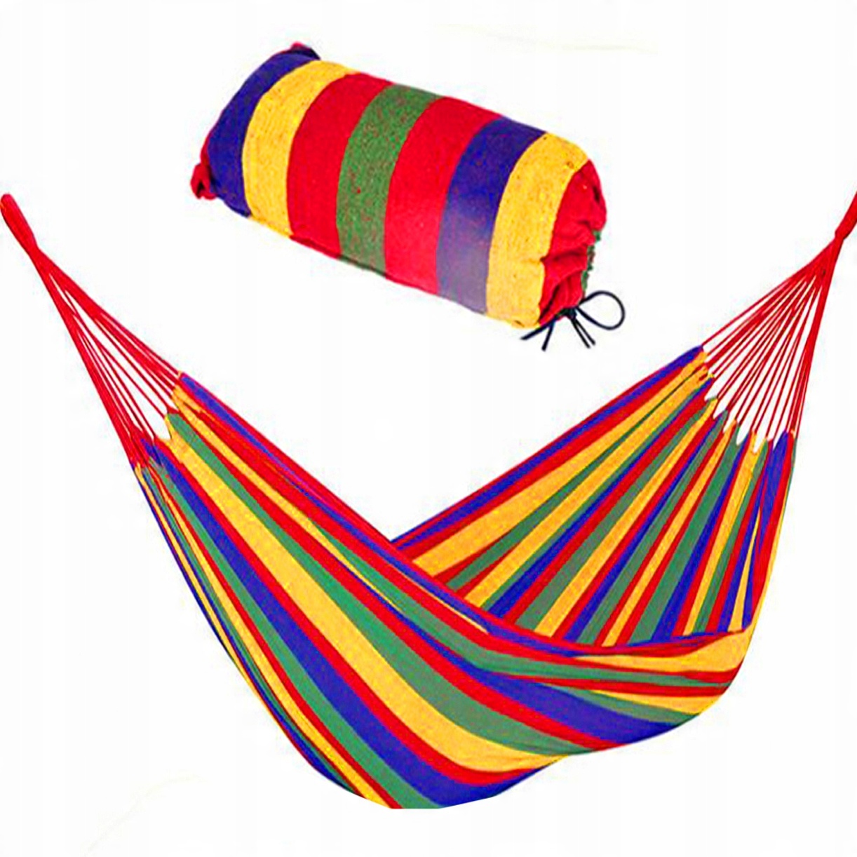 

Hamak 1-OSOBOWY Ogrodowy 200x80 CM Wielokolorowy