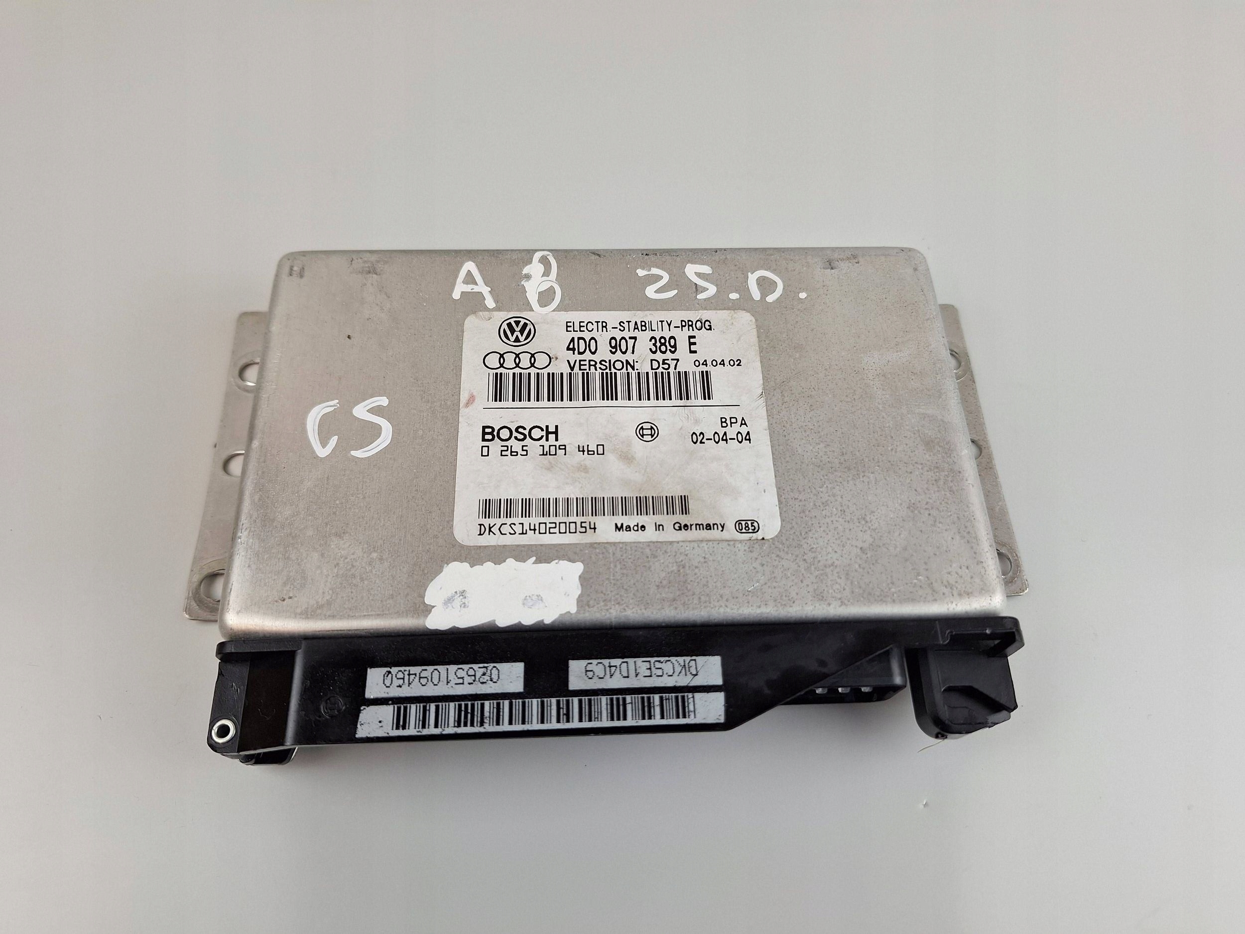 Audi A8 S8 D2 4D 2000 Moduł / Sterownik ESP 4D0907389E 0265109460