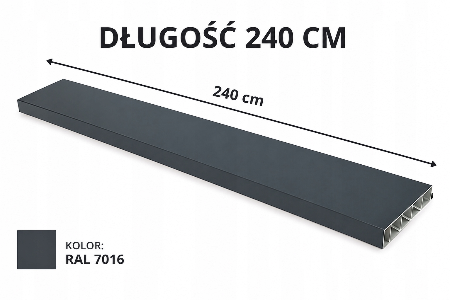 Ruchome Deseczki Shutters panel aluminiowy pergola altana Antracyt 240cm