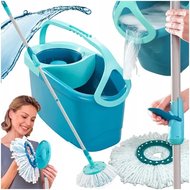Mop Obrotowy Z Wiadrem Wyciskaczem Leifheit Clean Twist Ergo 6L 34CM