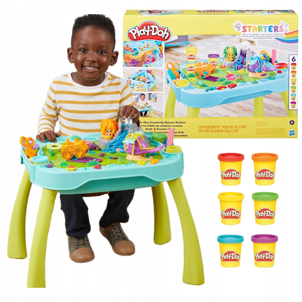Play-doh Zestaw Kreatywny Stolik Ciastolina 2 Plansze 6 Tub Akcesoria