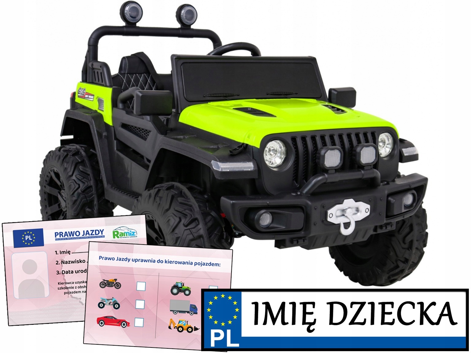 Master Of Terain auto na akumulator dla dzieci Jeep Na Dużych Kołach