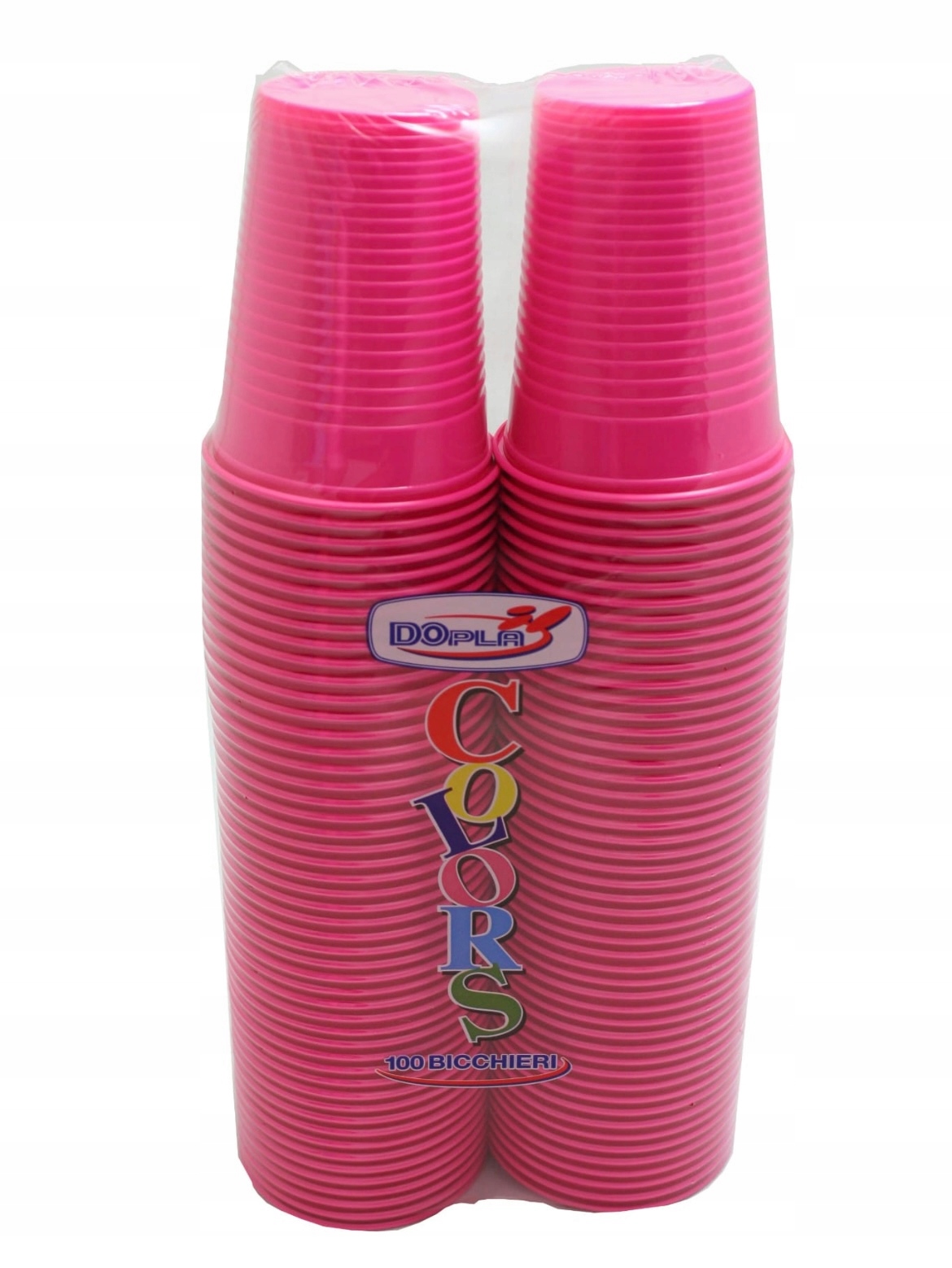 KUBKI KUBEK PLASTIK KOLOROWY FUKSJA 200ml 100szt