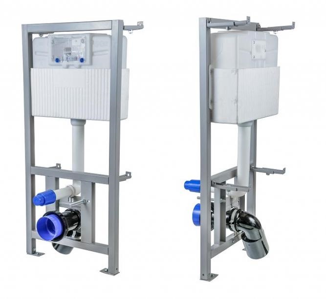 ZESTAW STELAŻ PODTYNKOWY WC SLIM PRZYCISK SATYNA Wysokość 112 cm