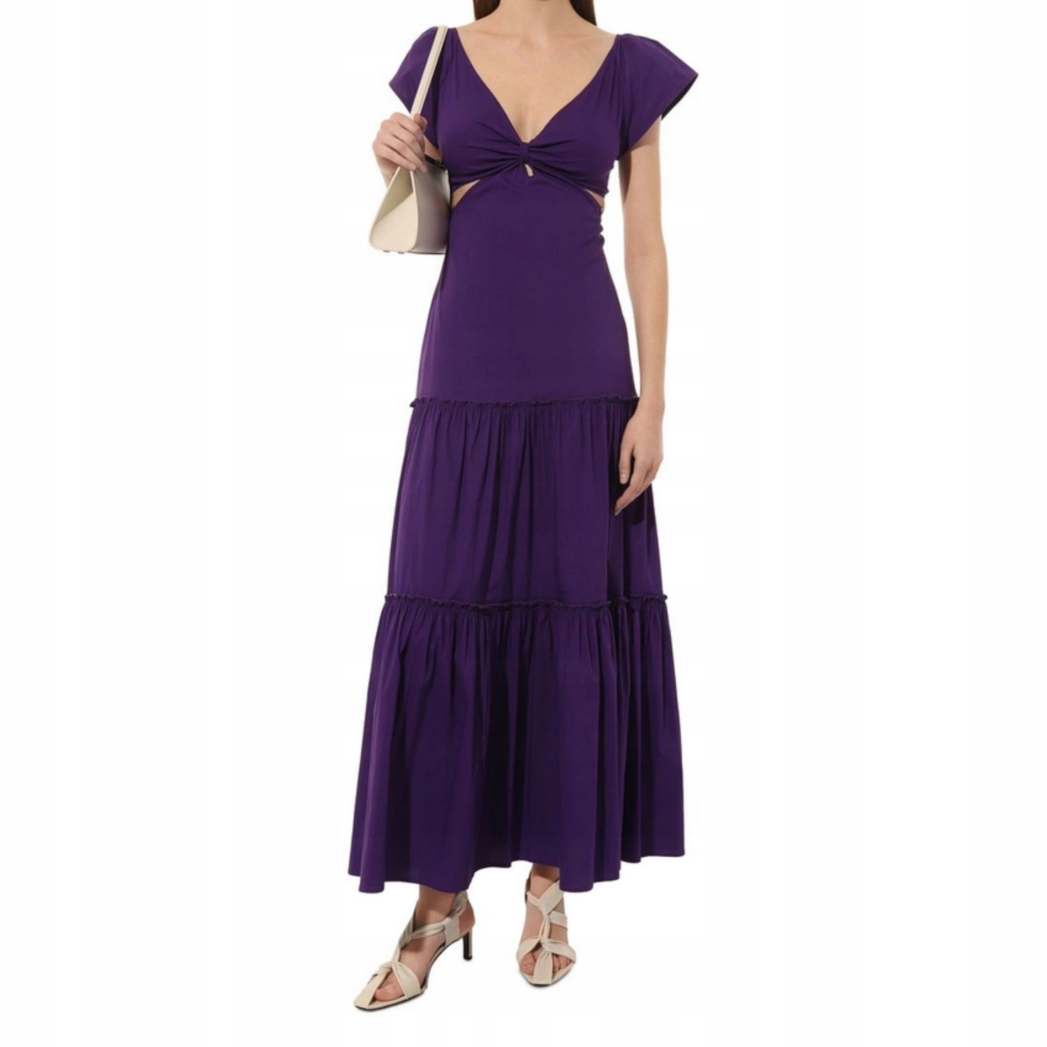 Dámské koktejlové maxi Šaty Liu Jo , fialové, hladké, dlouhé vel. Eu 34
