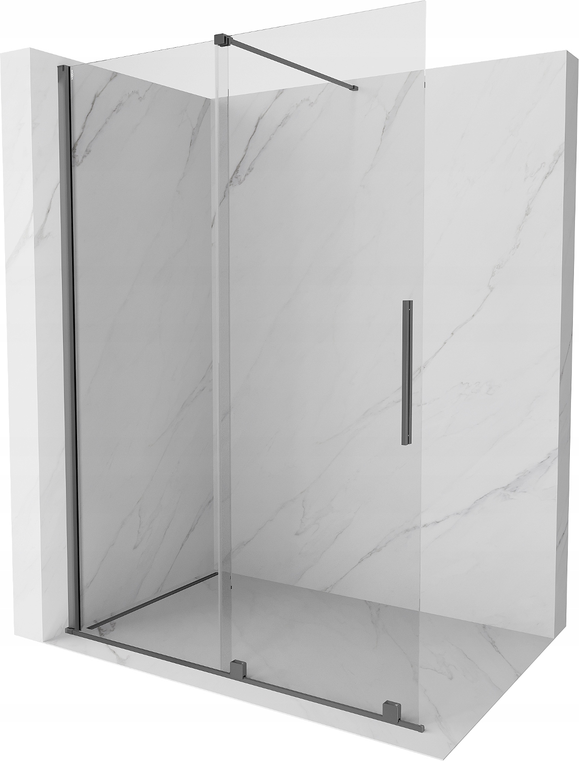 Mexen Velar Ścianka Prysznicowa Walkin 160X200 CM Transparent Gun Metal