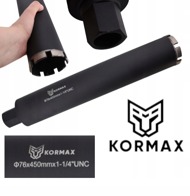 Diamantová korunka 76 mm Korunkový Vrták pro vrtačku Beton 76x450 závit 1.1/4UNC