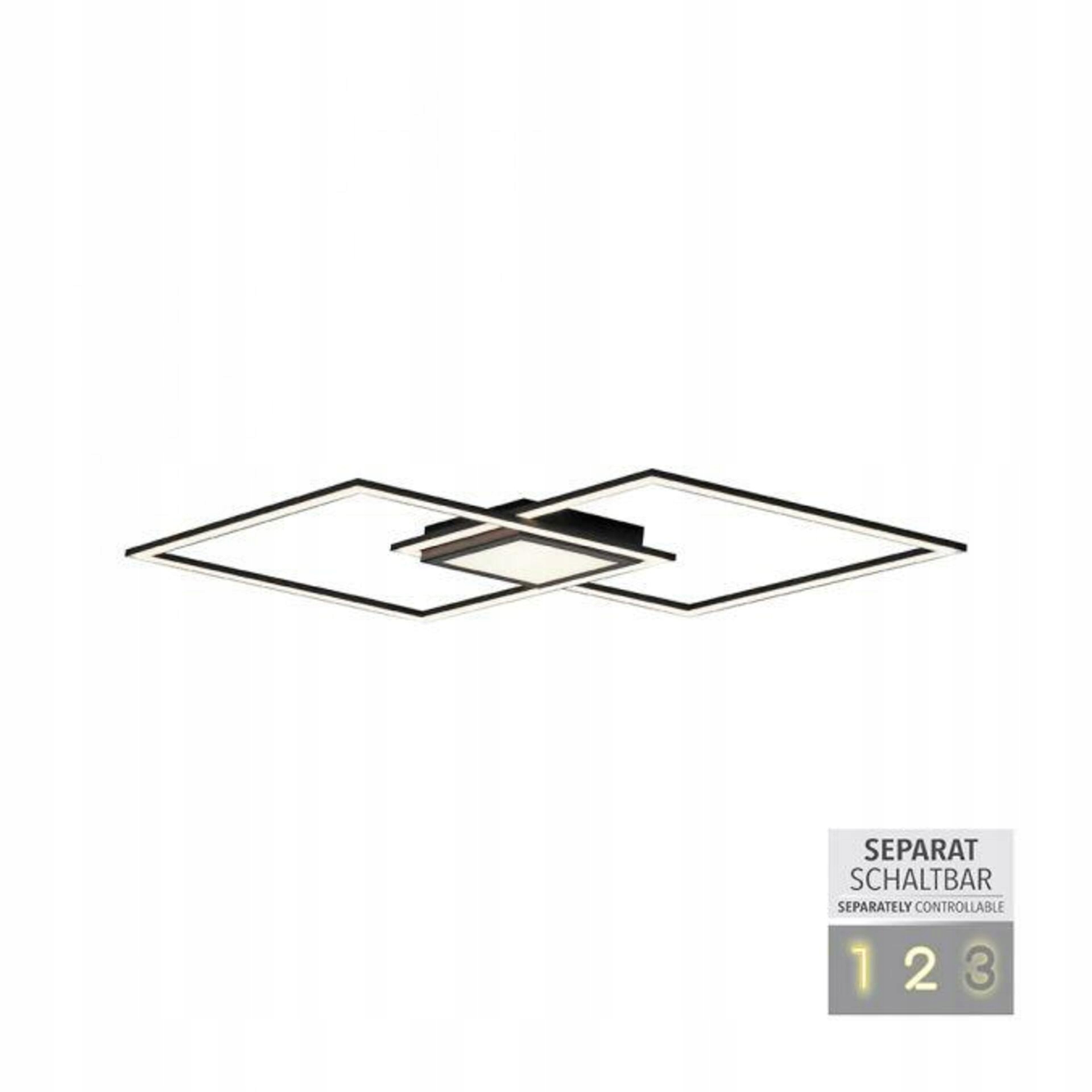 Led stropné svietidlo čierne 106x37 cm, pamäť, panel 3000K, Leuchten Direkt