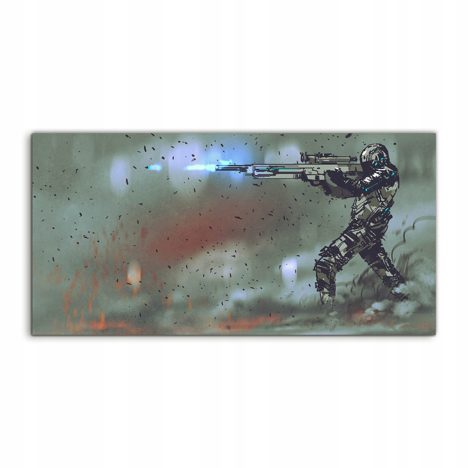 Akrylový obraz 120x60 nástenný Vojak Puška Vojna