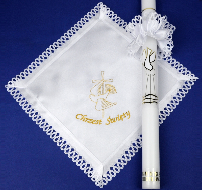 Zestaw do Chrztu - SZATKA I ŚWIECA ZE STROIKIEM Marka inna marka