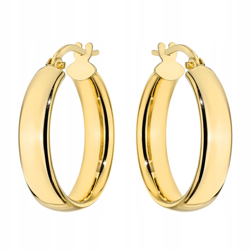 Zlaté Dámské Náušnice ryzost 585 Anglické Kruhy Kroužky 18mm 14k