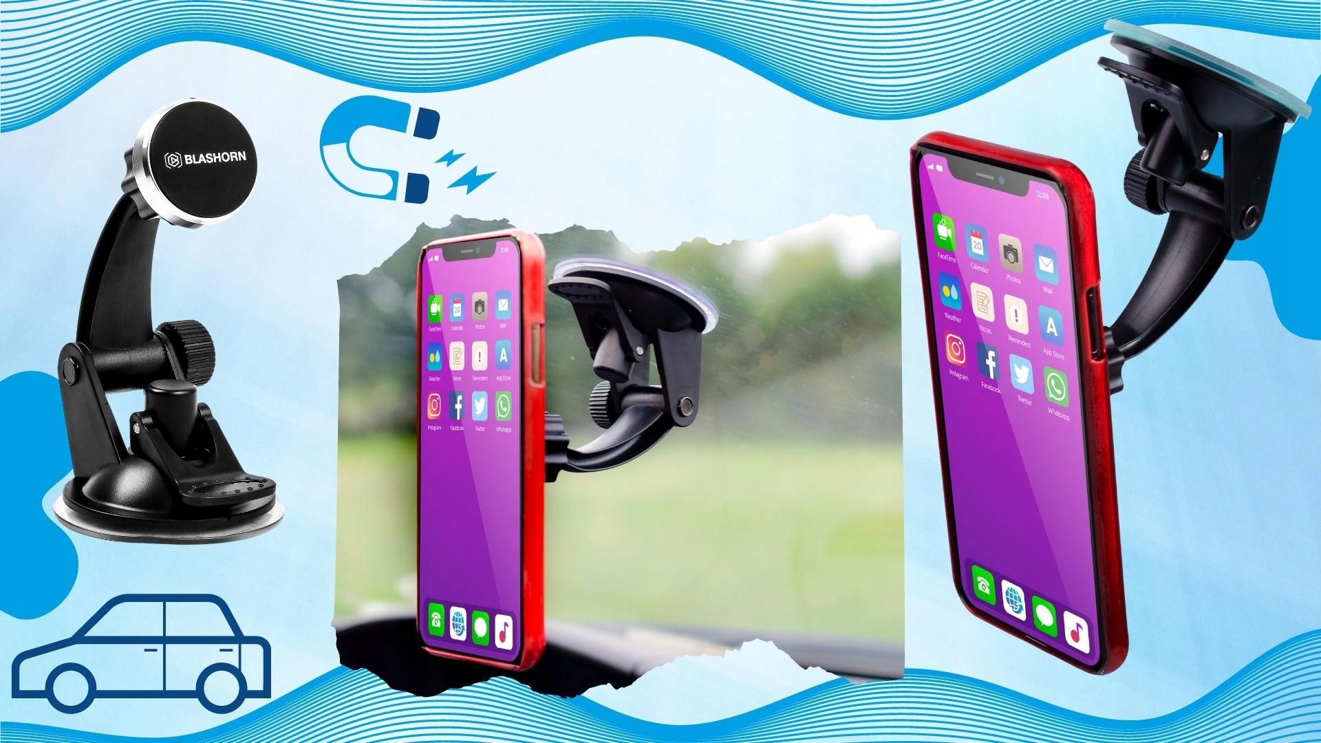 UCHWYT DO TELEFONU SAMOCHODOWY MAGNETYCZNY STABILNY MOCNY MAGNES SOLIDNY EAN (GTIN) 5907637977710