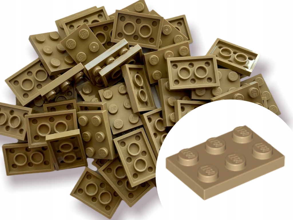 

Lego 3021 Plate 2x3 Płytka Dark Tan Brąz 15 sztuk