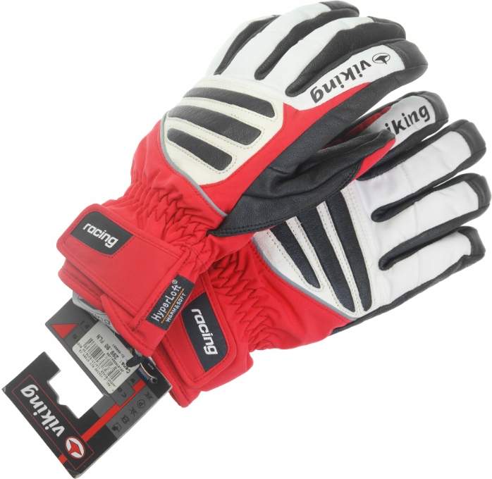 Rękawice narciarskie Viking Storm czarno-czerwone 7 ciepłe HyperLoft DryZon