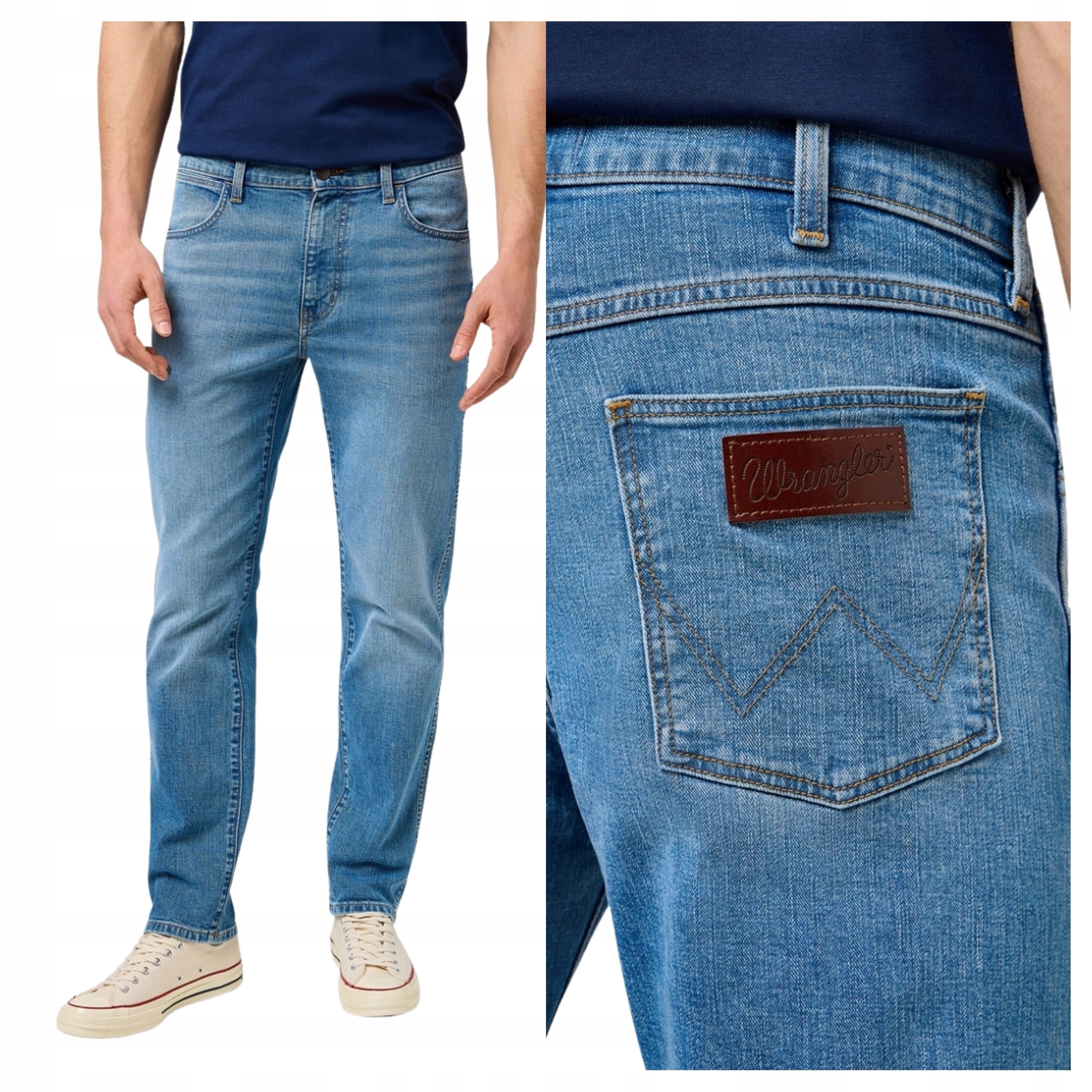 Pánské kalhoty Wrangler Larston Slim Fit Jeansy Coastal Blue W32 L34