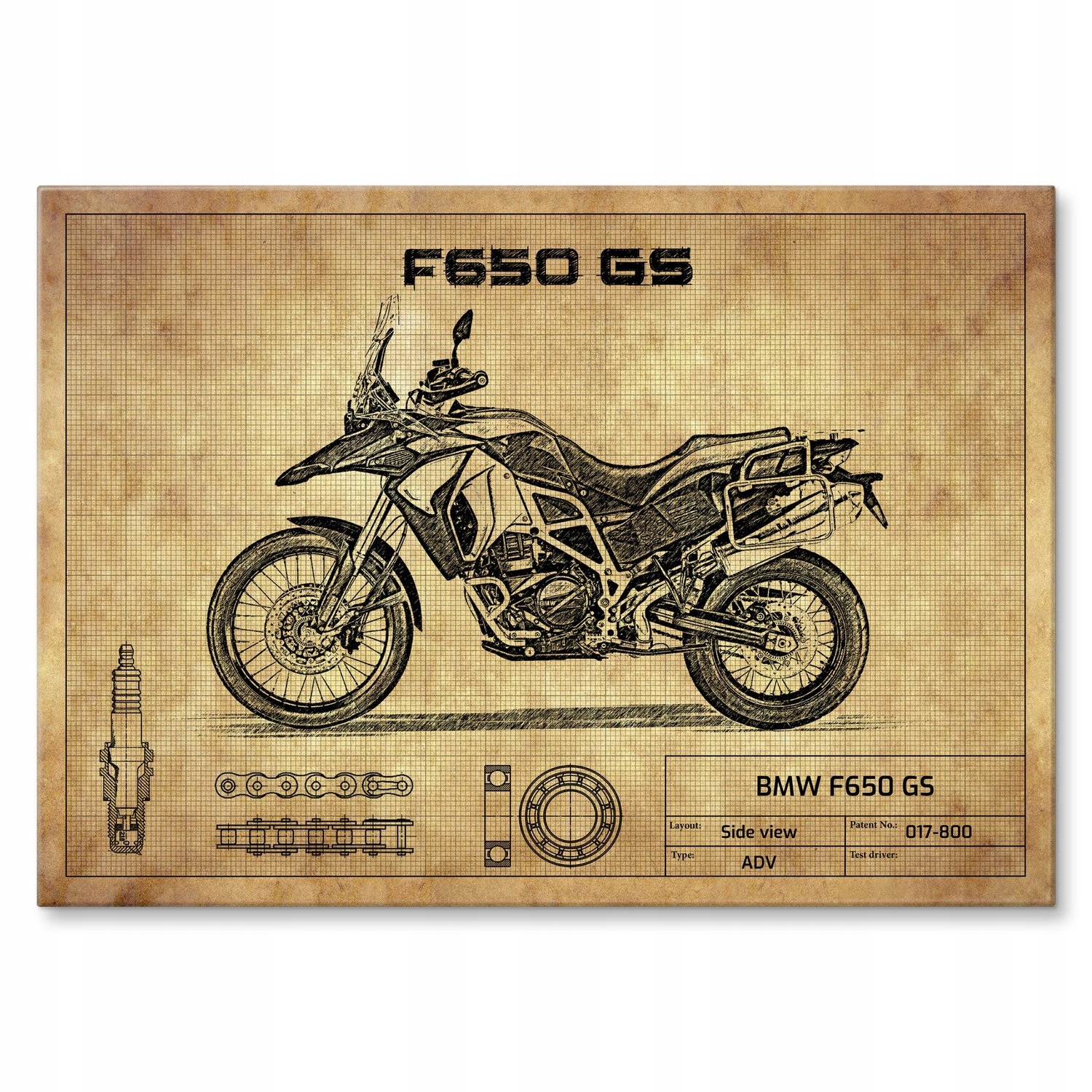 Kovový plakát Bmw F650 Gs Dárek 22 x 31 cm