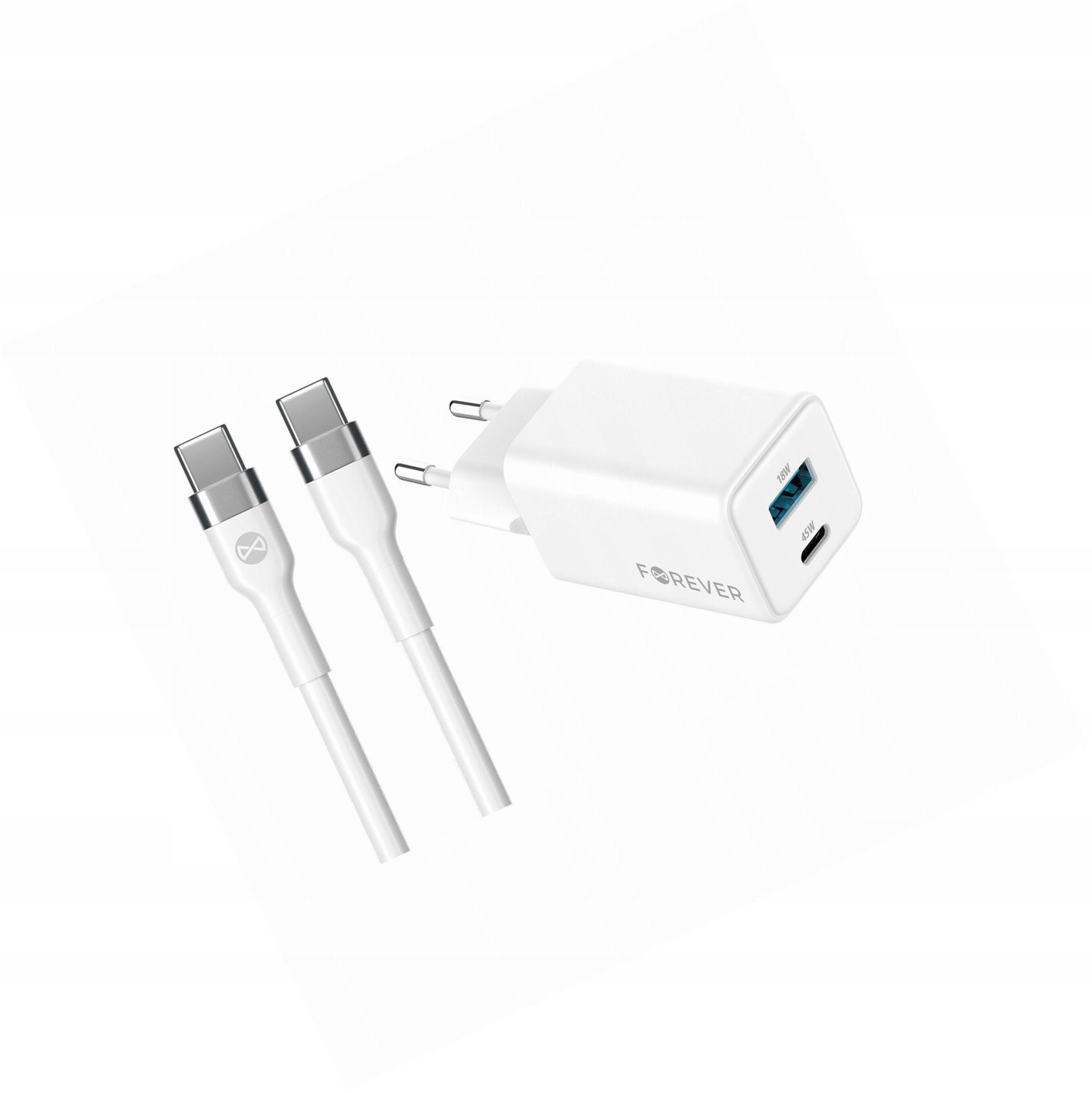Szybka ładowarka GaN 45W 2 wejścia Usb i Usb-c z kablem do Oppo Reno 7 5G