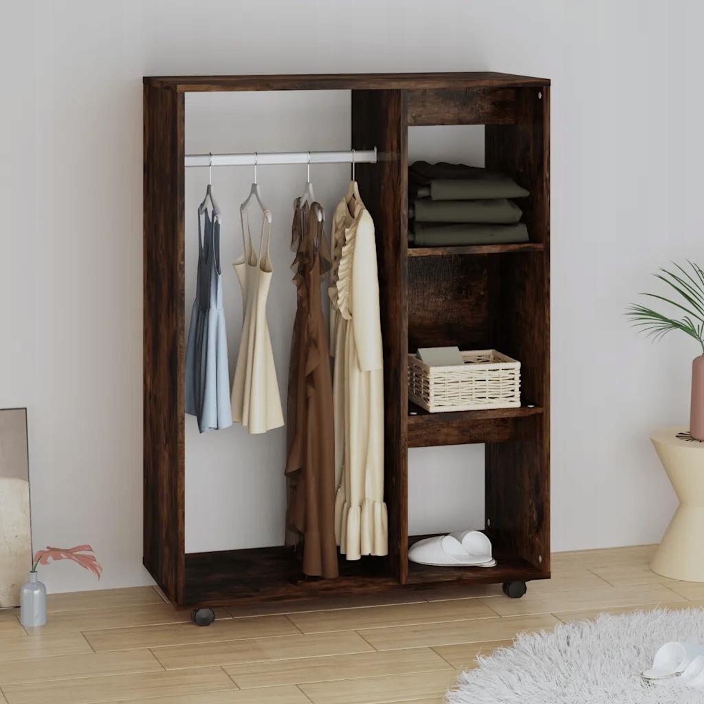 Šatní skříň kouřový dub 80 x 40 x 110 cm kompozitní dřevo Hnědá 815978