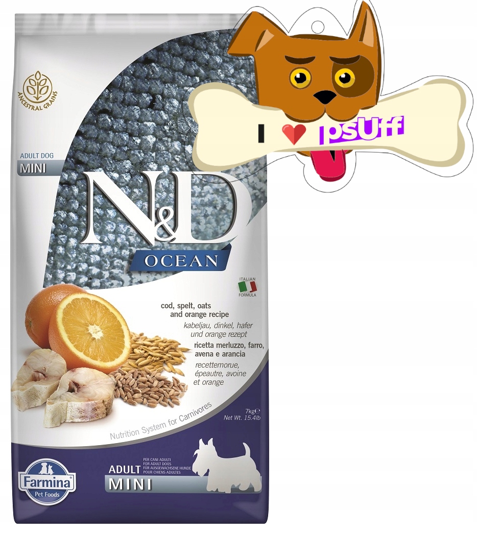 Nd Ocean Cod Spelt Oats 7kg Mini Adult Zawieszka