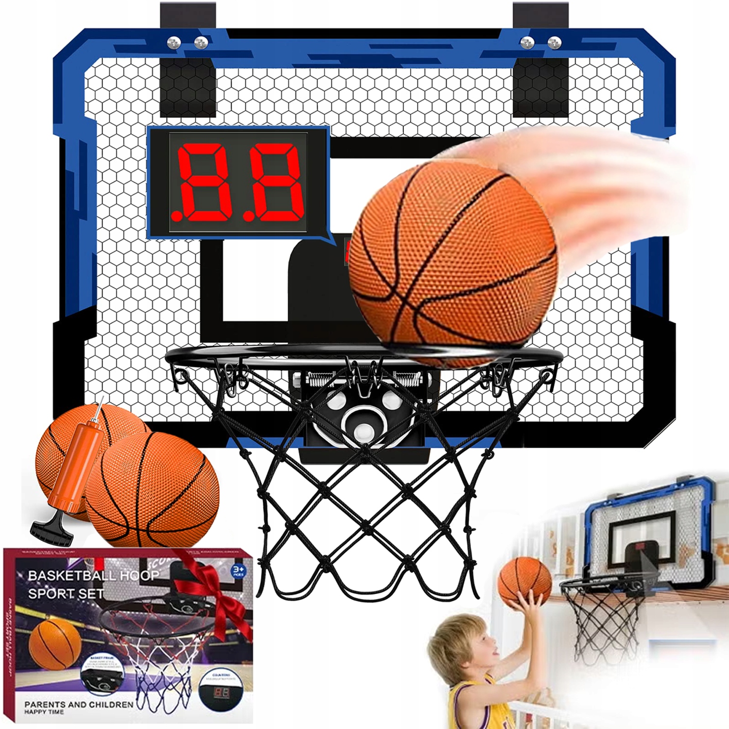 Tablica Do Koszykówki Kosza Tarcza Licznik Elektroniczny Obręcz Zestaw