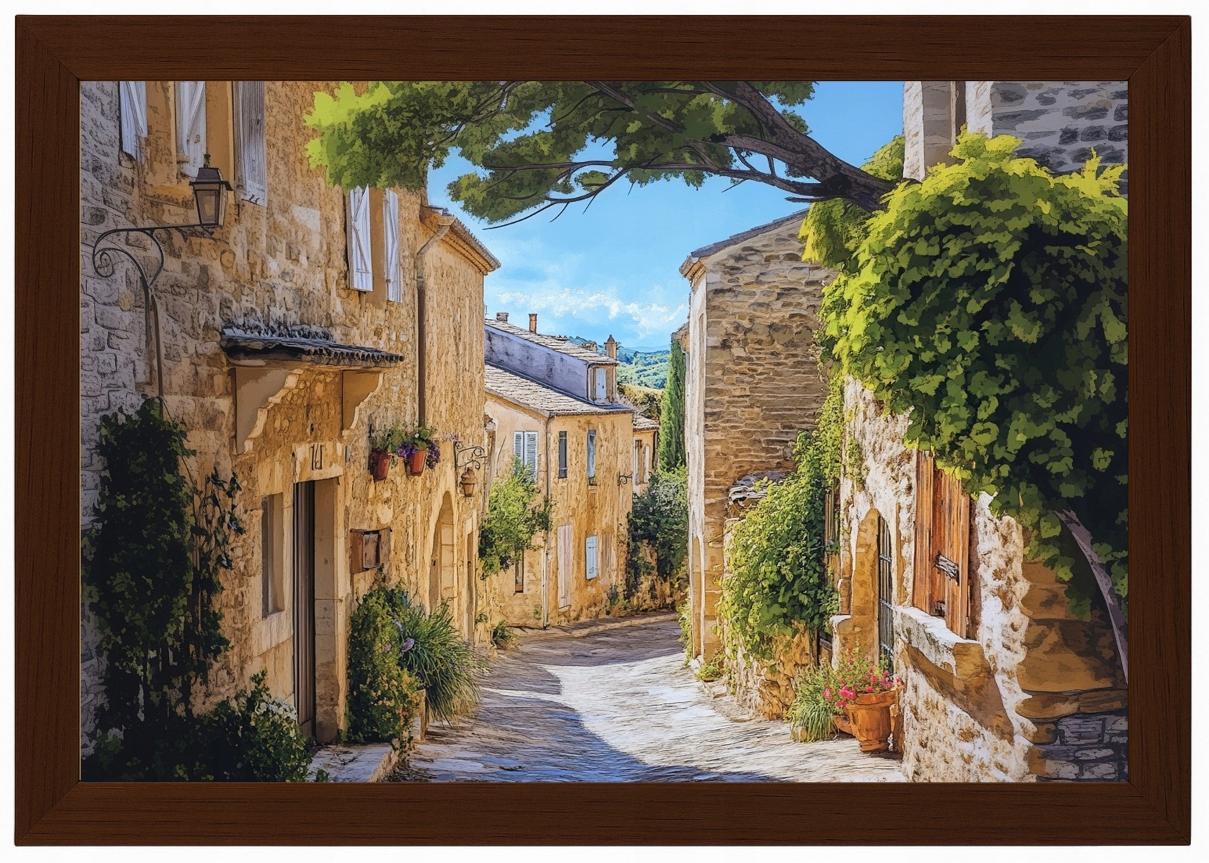 Plakát Rámeček Na Plakát Provence Ulice Čížové Domy Francie Léto 60x40