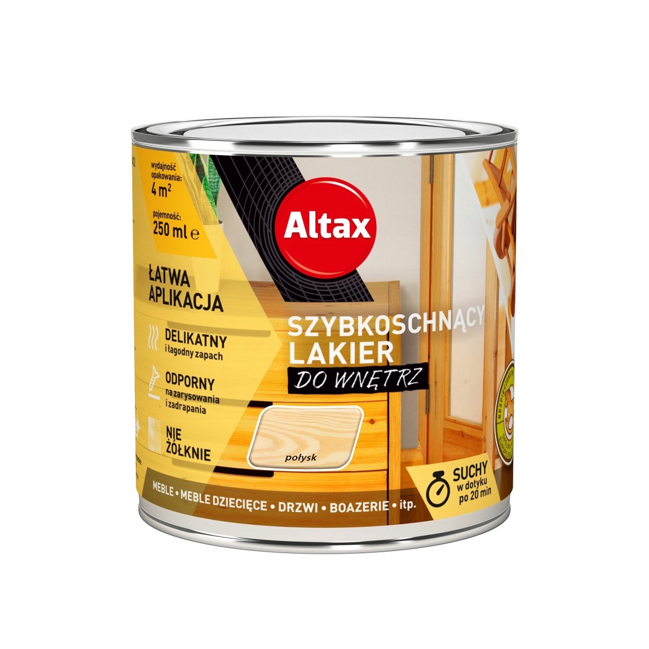

Altax Lakier do Wnętrz 0,25l Bezbarwny Połysk