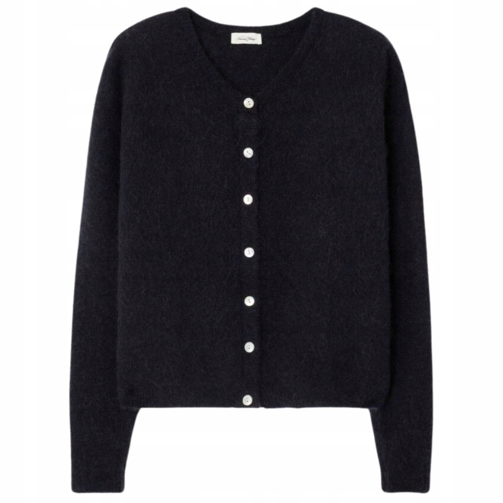 Vlněný kardigan Vitow Black S Černý American Vintage