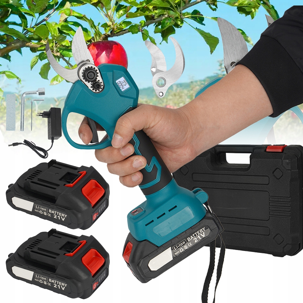 Zahradní nůžky Elektrické Zahradní nůžky Na Větve 25 mm 21 V 2X Aku