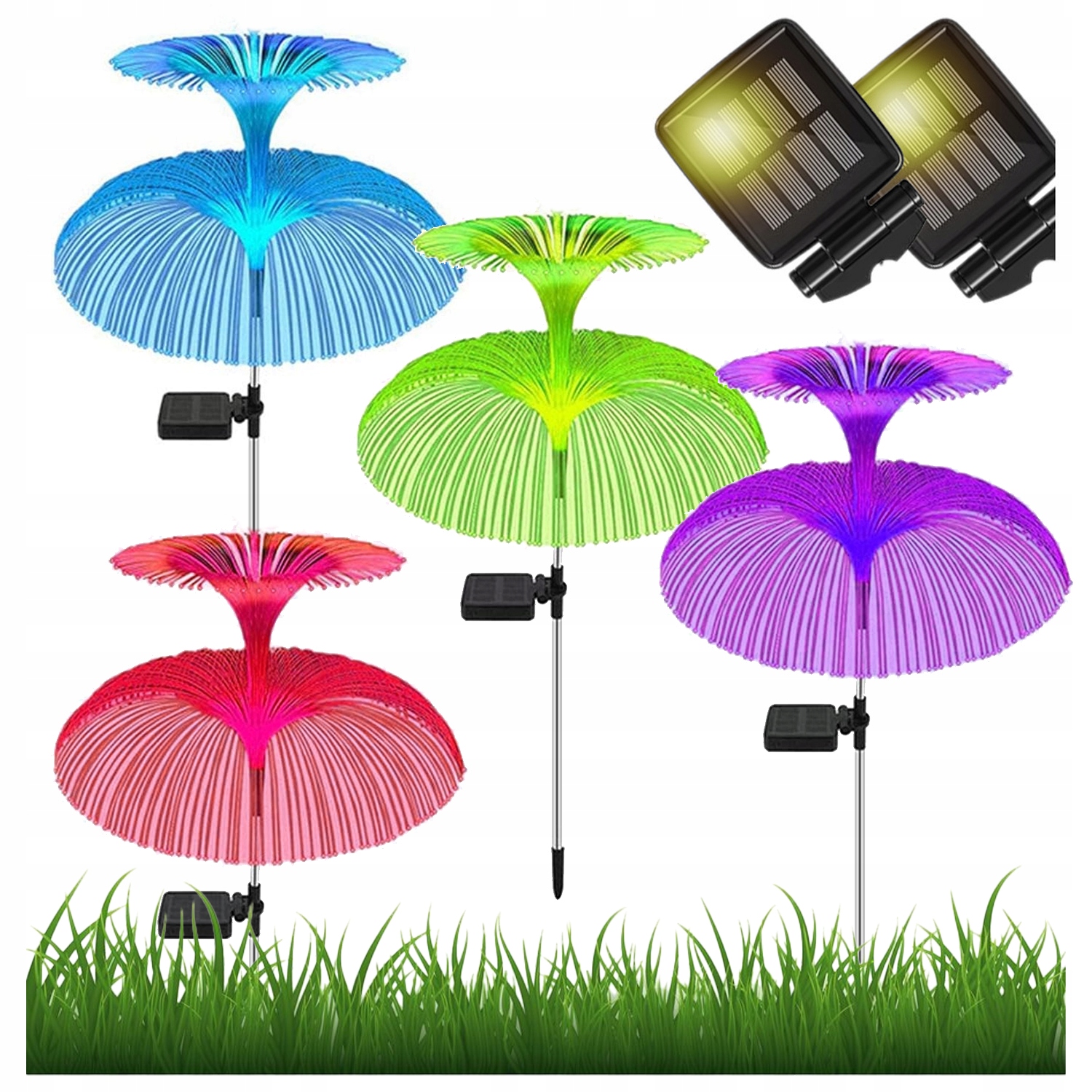 Solární Lampa Do Zahrady 4x Medúza Lampička Jellyfish Zapichovací Barevná Sada