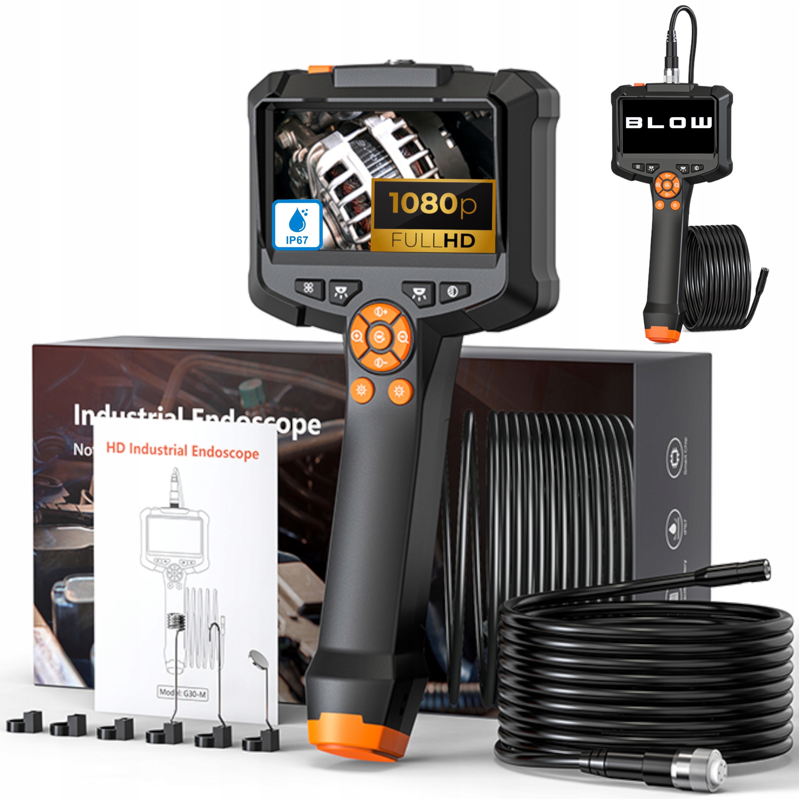 Inšpekčná Kamera Endoskop 5M Full Hd LCD pre Led Rúry Motora