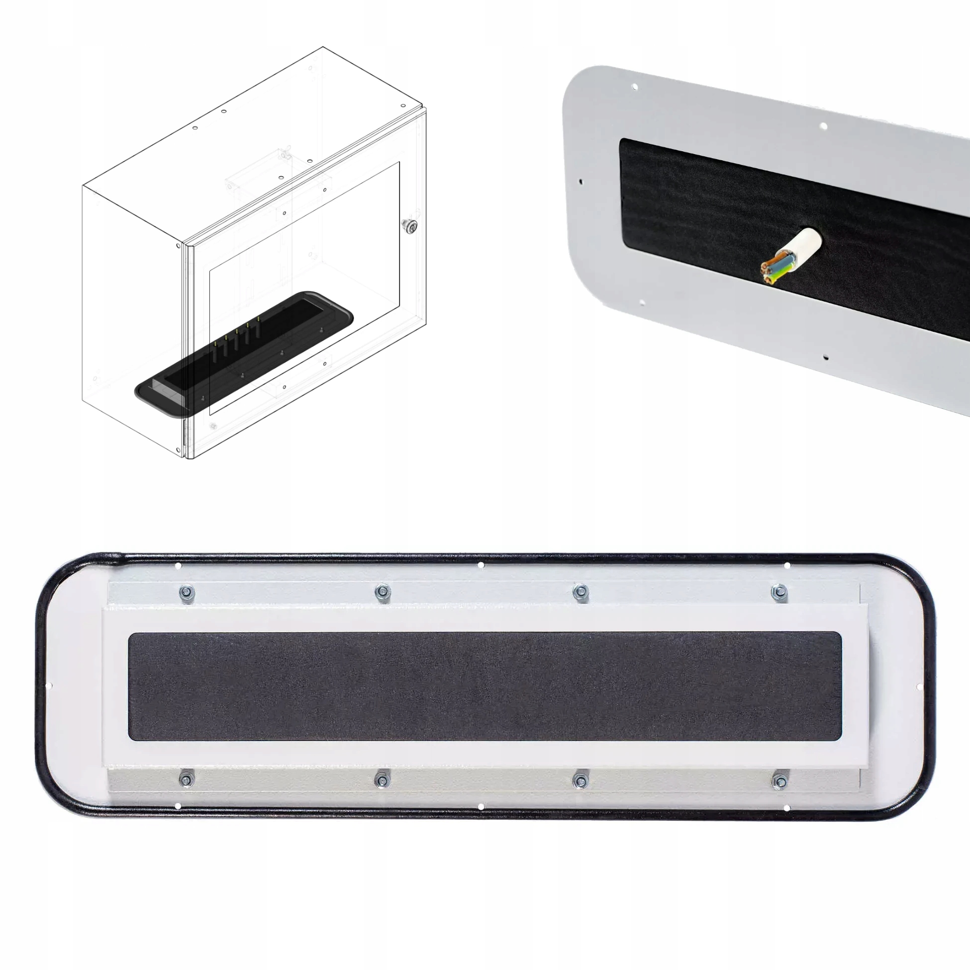 Organizer kabli Przepust piankowy do szaf serwerowych (rh,wopc) 505x150mm